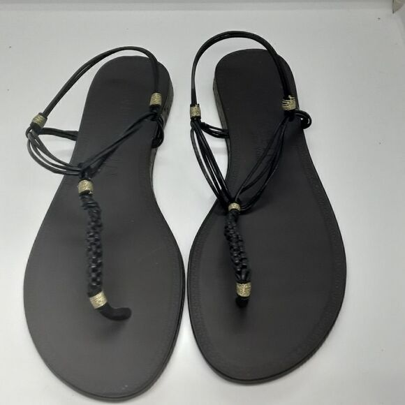 ANNE KLEIN New-York Leather Strappy Sandals Brown Color Size 8,5 Made in Brazil - Picture 1 of 5